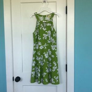 Aryeh Green and White Flower Dress lightweight